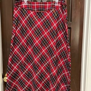 Holiday Editions Red Plaid Long Skirt Women's Size 14 Christmas